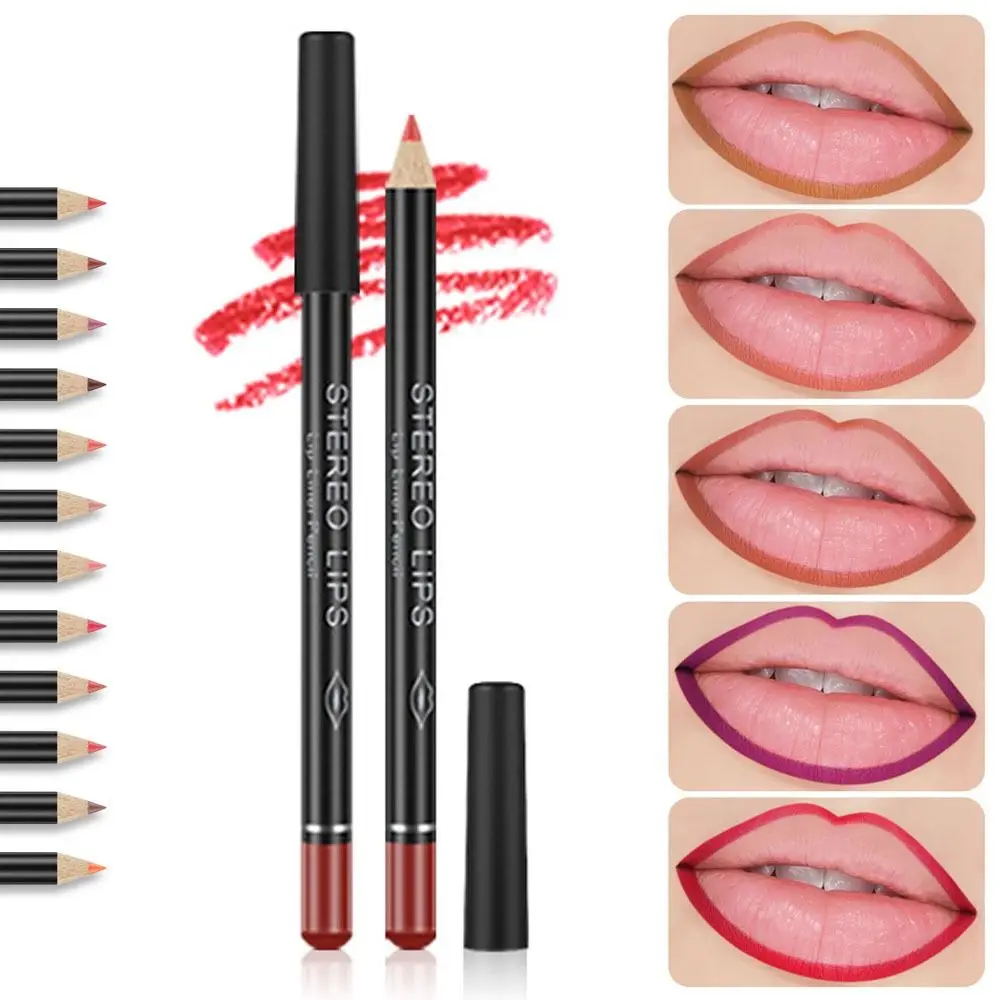 Luxury Long-Lasting Matte Lip Liner Perfect Outline Filling Plumping Lip Makeup Lipliner Waterproof Smooth Lipstick Pencil