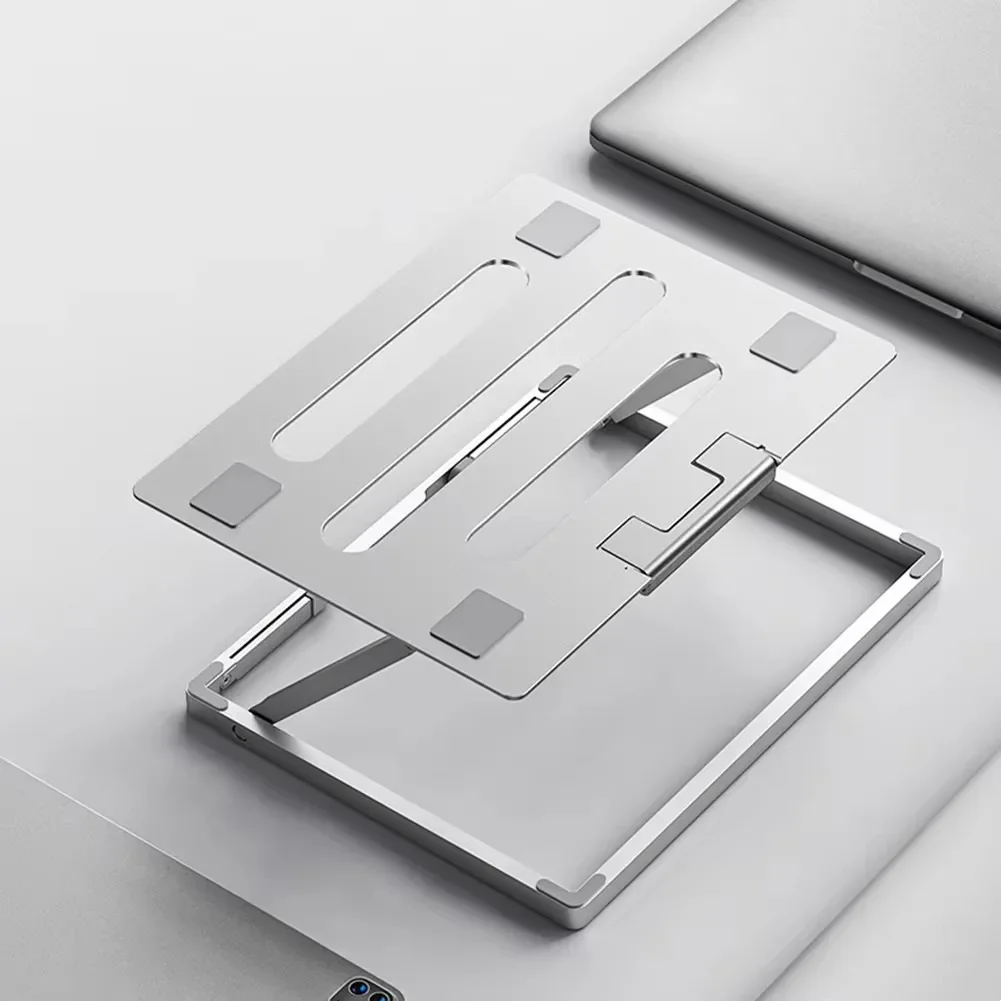 人間工学に基づいた調整可能なラップトップタブレットスタンド,アルミニウム合金,折りたたみ式,ノートブック,MacBook,iPad,11〜17.3インチ