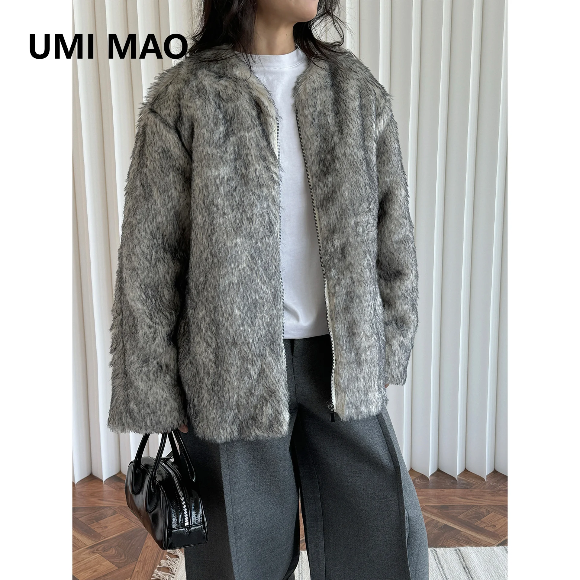 UMI MAO Winter Cotton Jacket New Korean Edition Imitation Fur Eco Friendly Fluffy Warm And Comfortable Cotton Jacket For Women