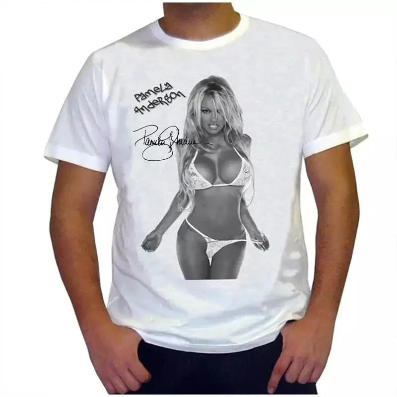 Pamela Anderson camiseta blanca firmada talla S 5Xl