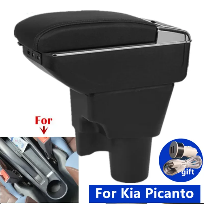 Car Armrest Central Storage Box For Kia Picanto 3X-Line Armrest box For Kia Picanto Interior Dedicated Retrofit Part Accessory