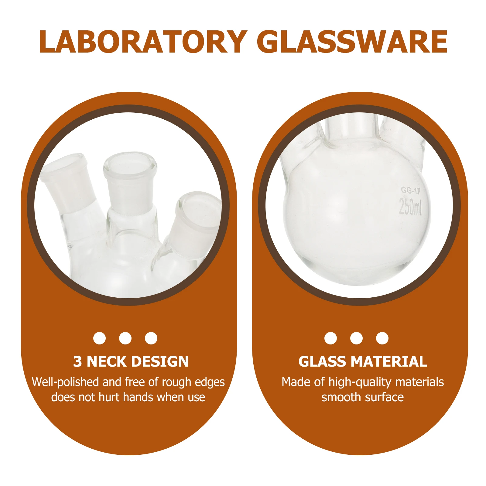 High-Quality 3 Neck Laboratory Flask Versatile Use in Chemistry Research and Applications Laboratory 3 Neck Flask