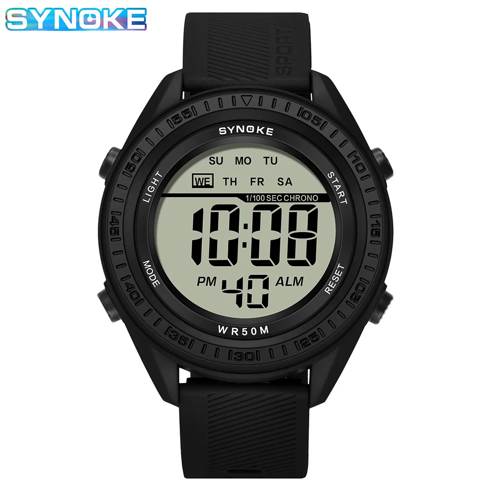 

Sports Digital Wristwatch For Outdoor Mountaineering, LED Night Light Multifunctional Alarm Waterproof Watch