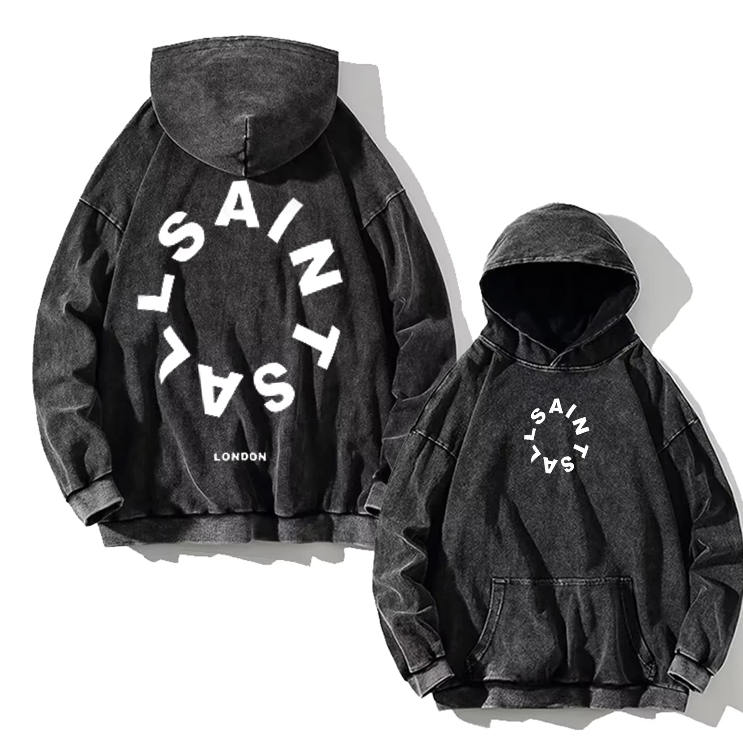 Fashion Luxury Brand Ladies Wash Hoodie Loose Classic Letter Graphic Print Sports Unisex Shirt Couples All Sages Top