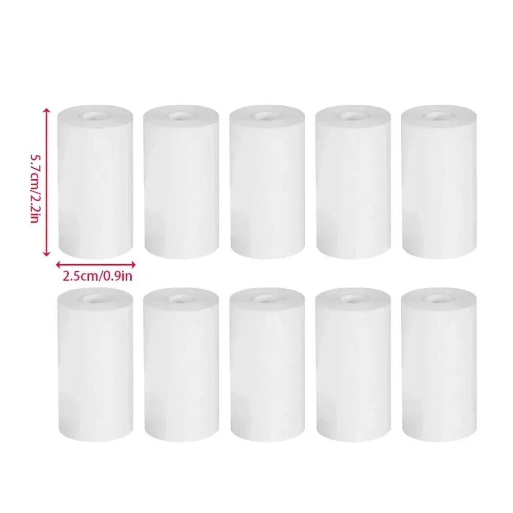 Rouleaux de papier thermique blanc pour impression instantanée d'appareil photo pour enfants, pâte de bois, pièces de rechange, accessoires pour enfants, 10 rouleaux