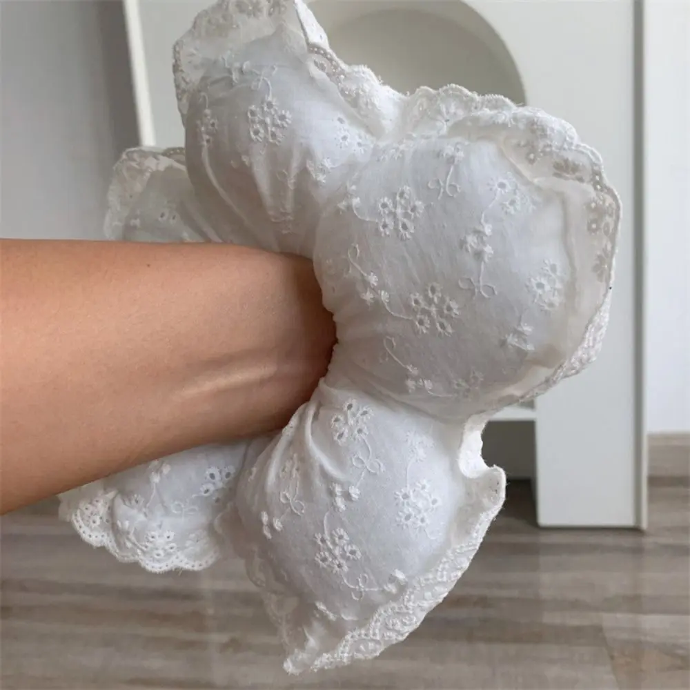 Flower Shape Lace Flower Scrunchies Cloth Sponge Embroidery Large Hair Scrunchies Hair Tie Hair Ring Exaggerated Hair Rope daily