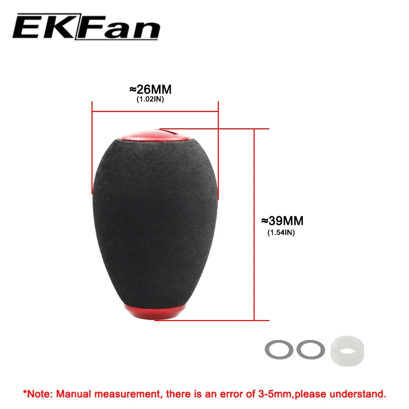 EKFan-낚시 릴 핸들 손잡이, EVA 및 금속 낚시 미끼 캐스팅 스피닝 릴 핸들 액세서리 낚시 태클 도구, 1 개