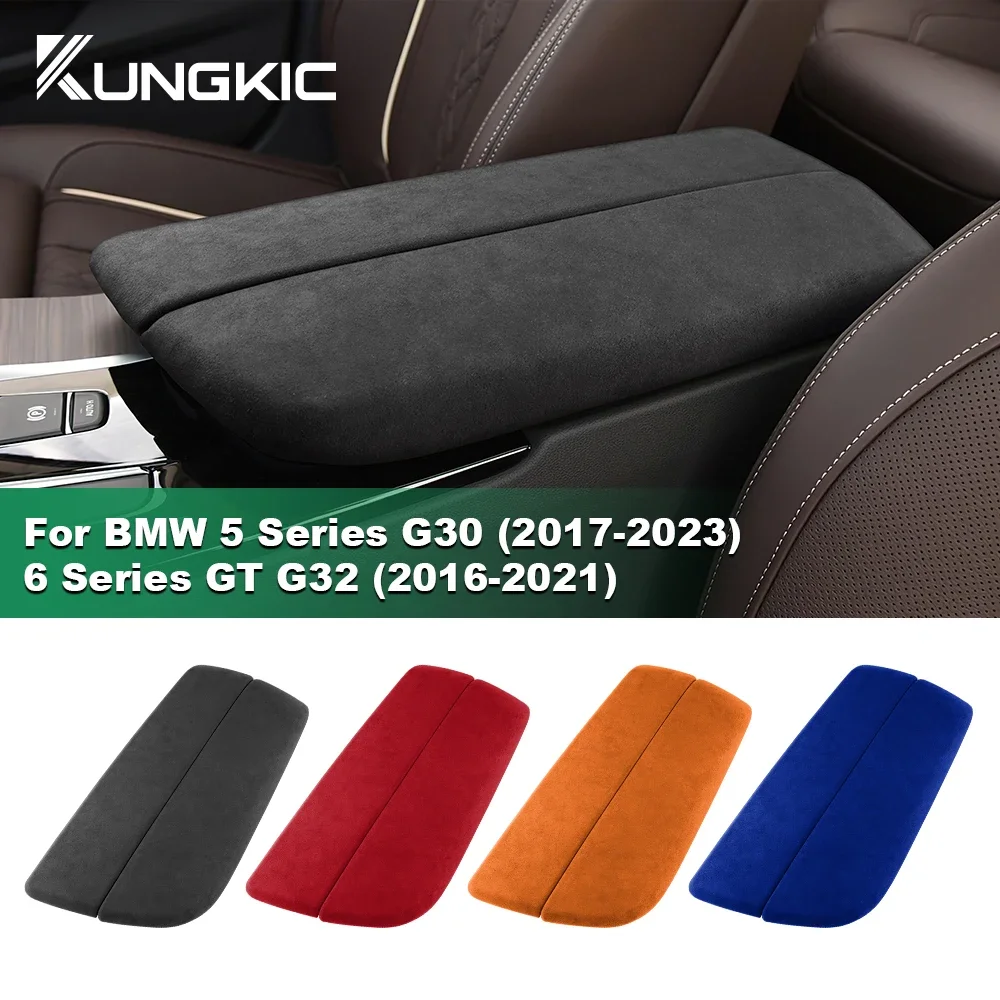 Italy Super Suede Car Center Console Armrest Trim Cover for BMW 5 Series G30 2017-2023 6 Series GT G32 2016-2021 LHD Accessories