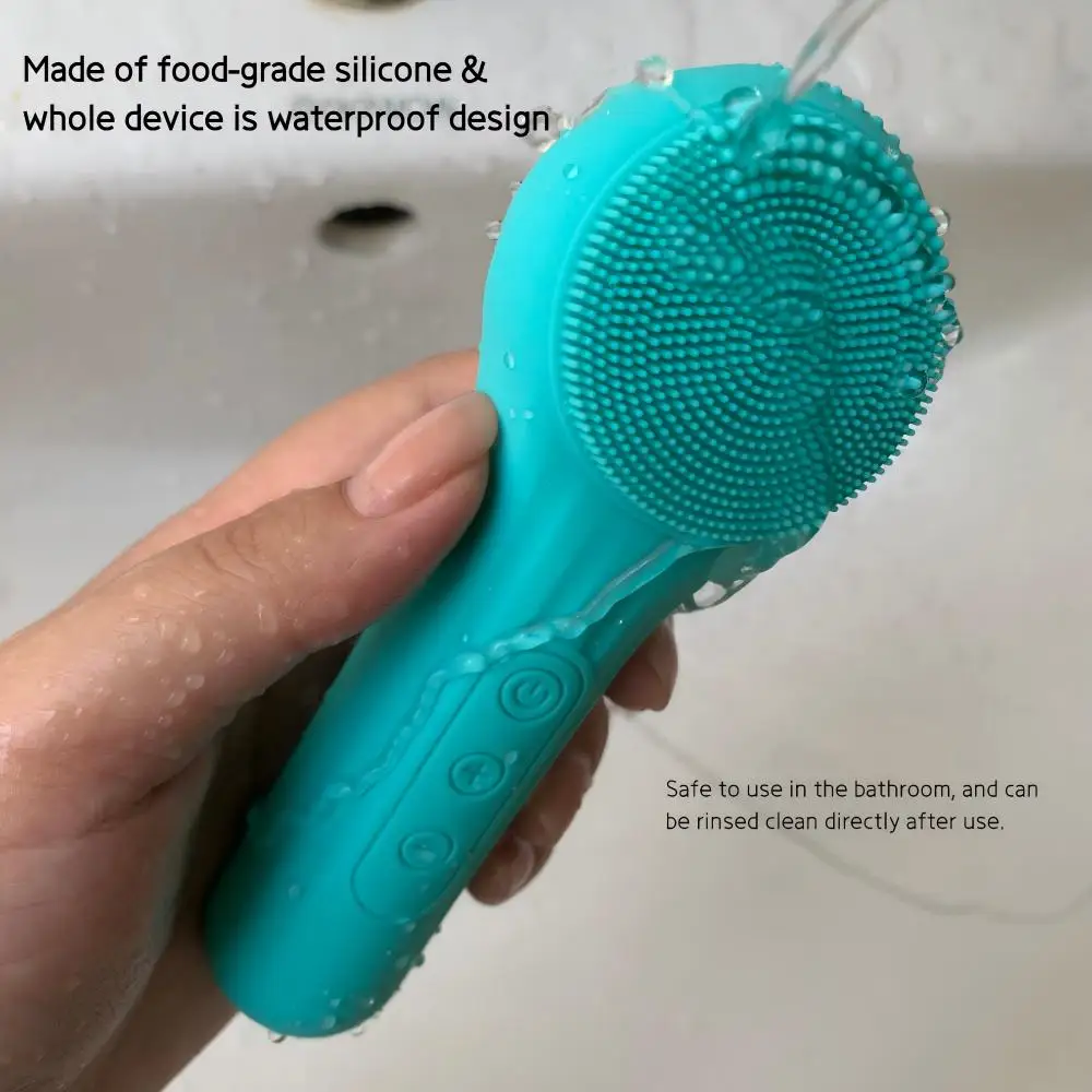 Detergente per il viso elettrico domestico Spazzola per il viso in silicone a 6 velocità Pulizia profonda Rimozione del trucco Strumento per la riduzione dei punti neri