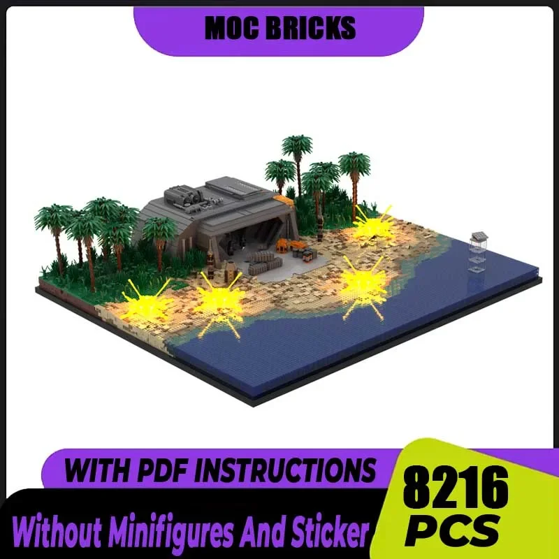 

Popular Star Movie Moc Building Beach Attack Model Bricks Technology Famous Scene Model Blocks Toy DIY Assembly Set Gifts