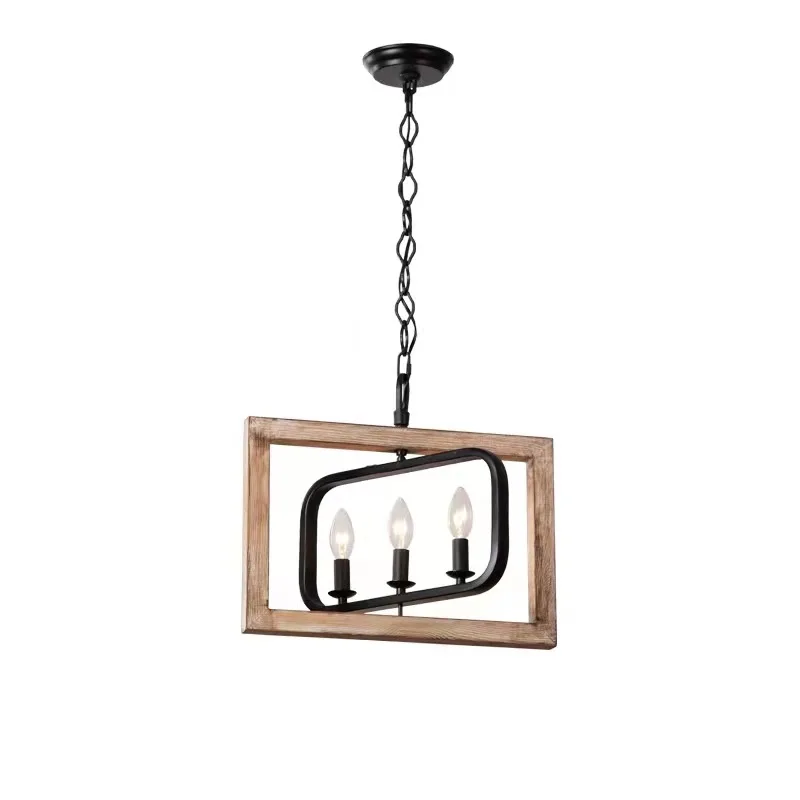 

Creative American Country Solid Wood Chandelier Restaurant Bar Booth Nordic Personality Chandelier