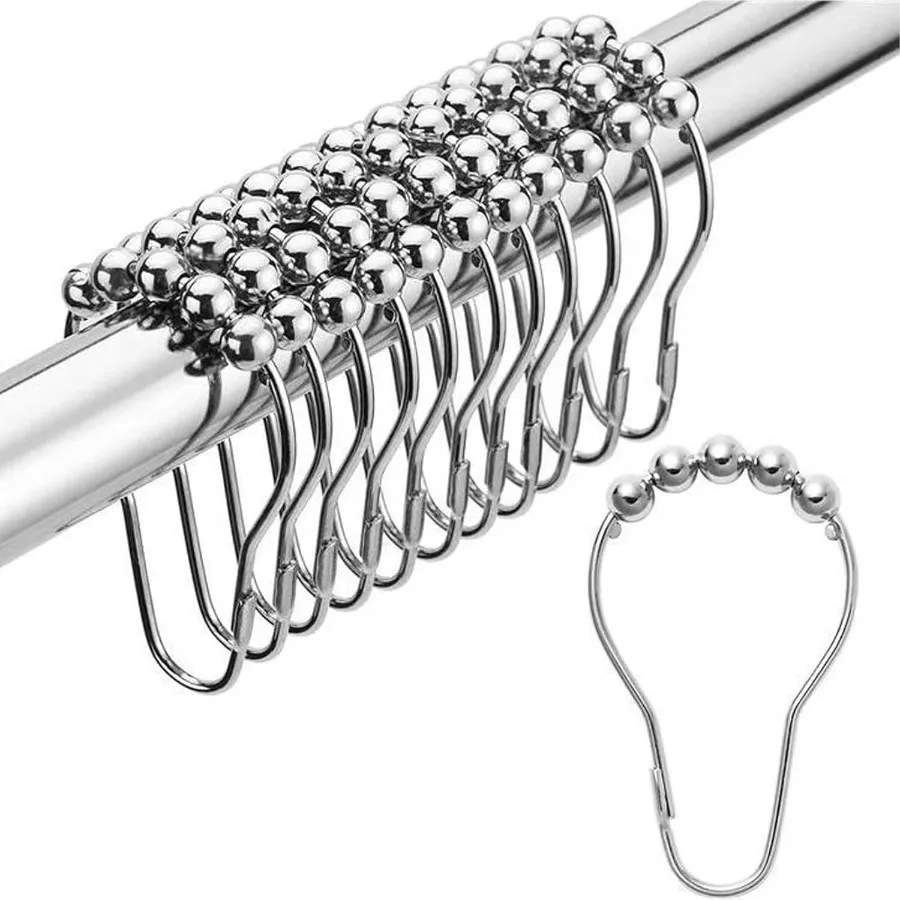 

Shower Curtain Hooks Decorative Rt Proof Stainless Steel Shower Curtain Hooks for Bathroom Shower Rods Set of 12 Polished Nicke