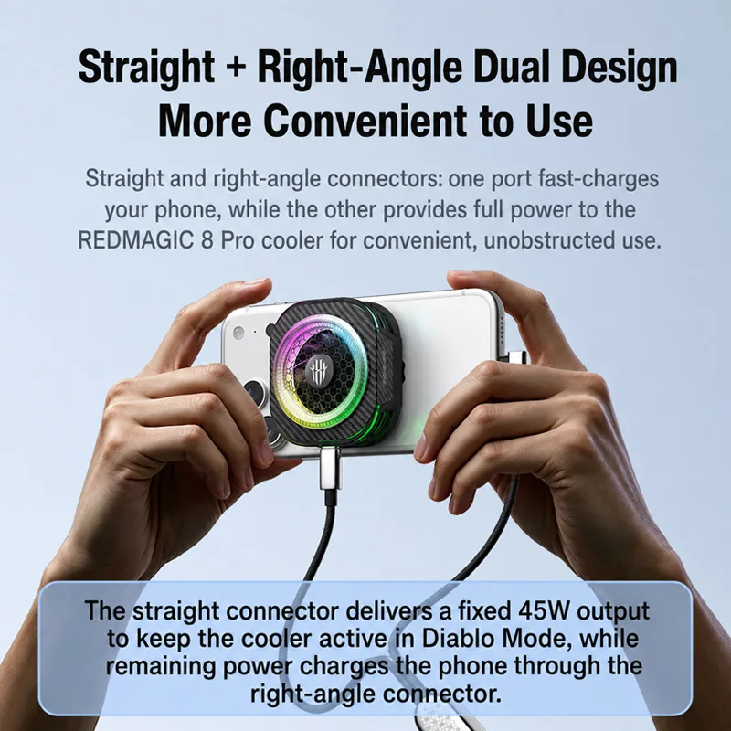 Redmagic Deuter Blade 2 In 1 Type C Cable 100W Fast Charging Dual Output Braided Wire For Redmagic Cooler Mobile Phone