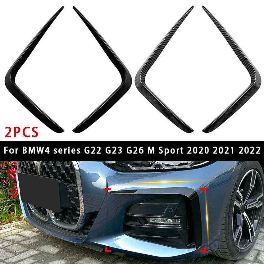 

Для BMW 4 серии G22 G23 G26 M Sport 2020 2021 2022 Противотуманные фары Брови Ветровой нож ABS Автомобильный передний бампер Спойлер Сплиттер Вентиляционное отверстие