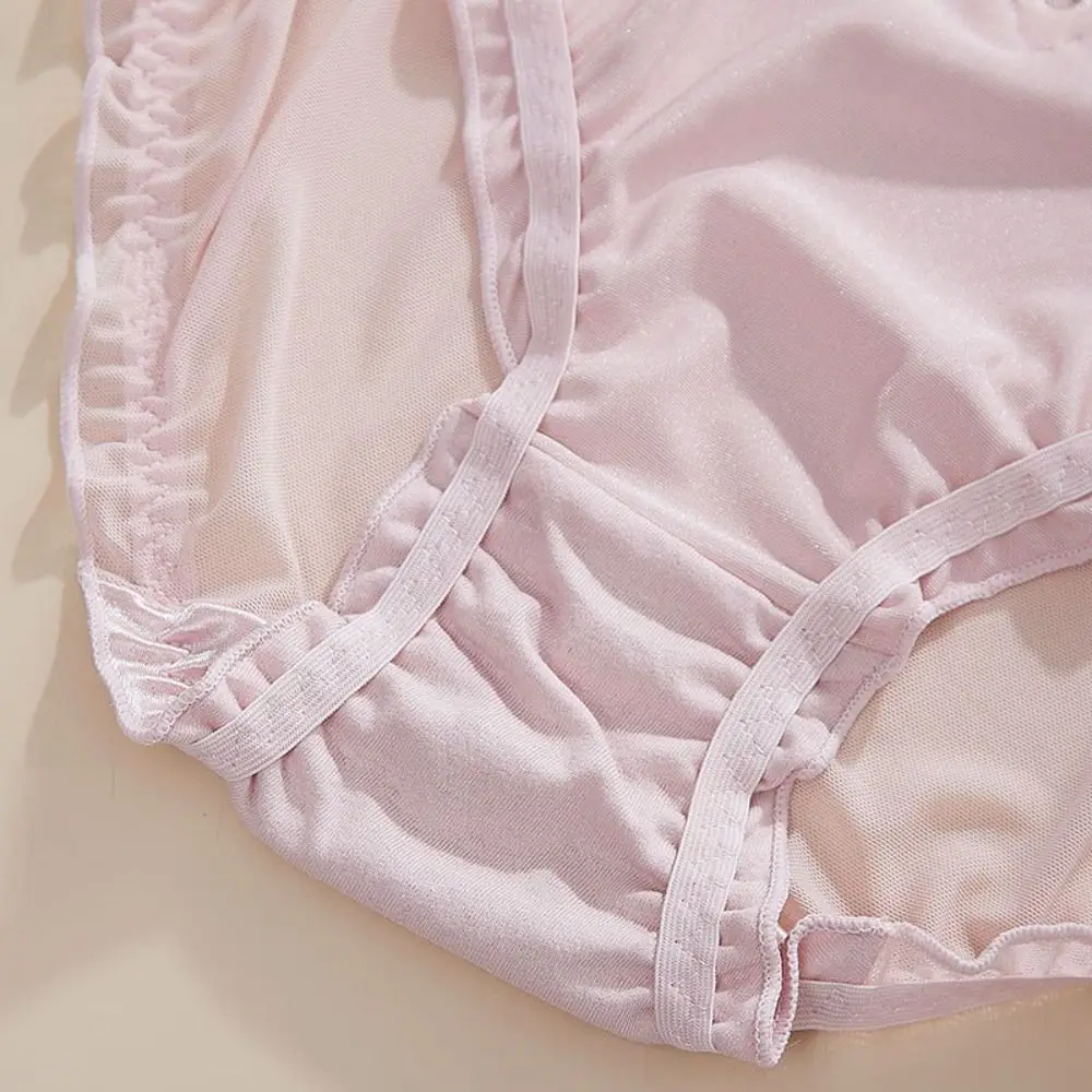 الجليد الحرير الساتان الحرير سراويل داخلية شفافة كشكش جوفاء ملخصات الملابس الداخلية الإناث الملابس الداخلية النسائية الملابس الداخلية السيدات #4
