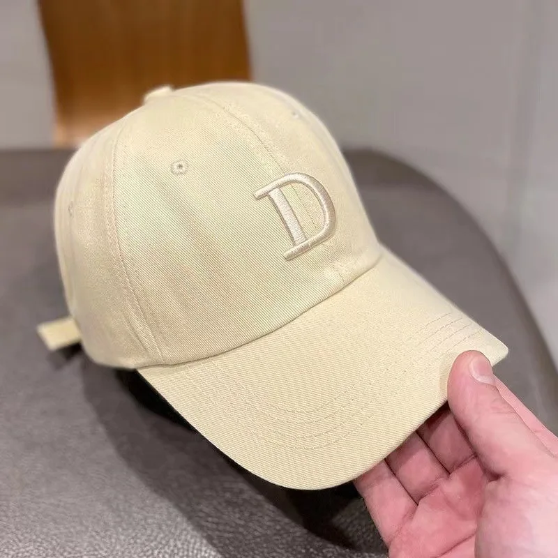 Korean Version Cotton Baseball Cap Letter D Embroidered Soft Top Cap Snapback Men Golf Hat Casual Sun Hat Gorras Hombre