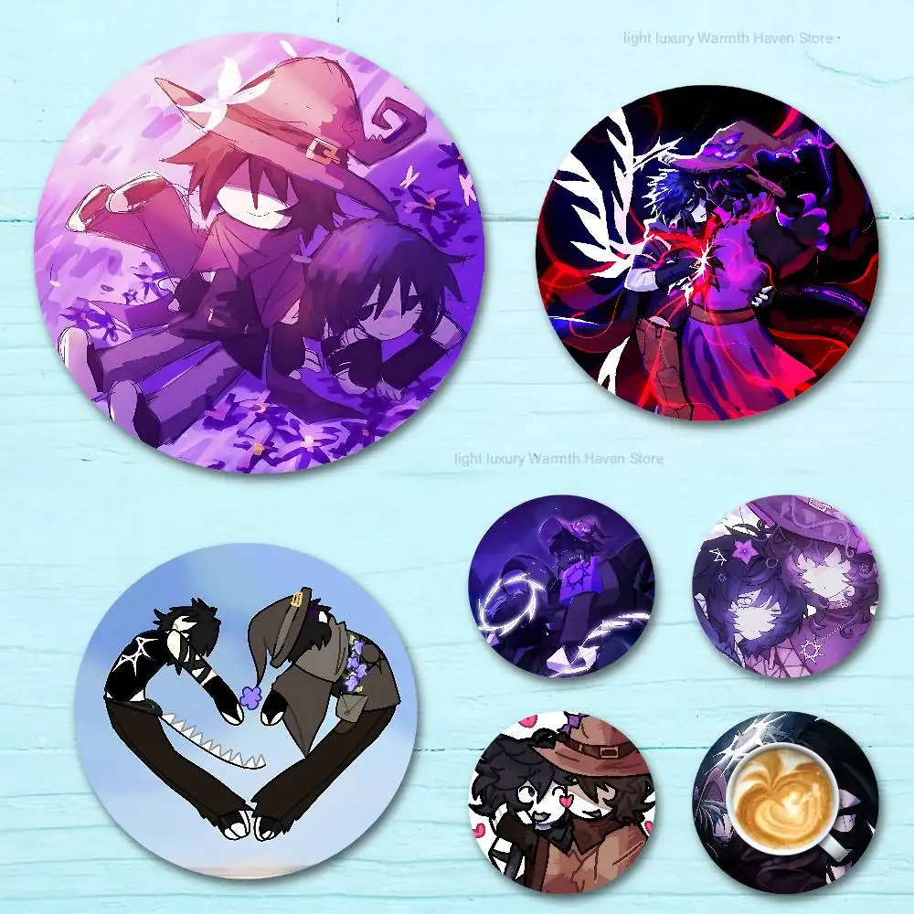 

A-Azure x Two Time Round Wooden Coasters For Cute Design Suitable for Drinks Tea,Coffee Home Perfect Gift