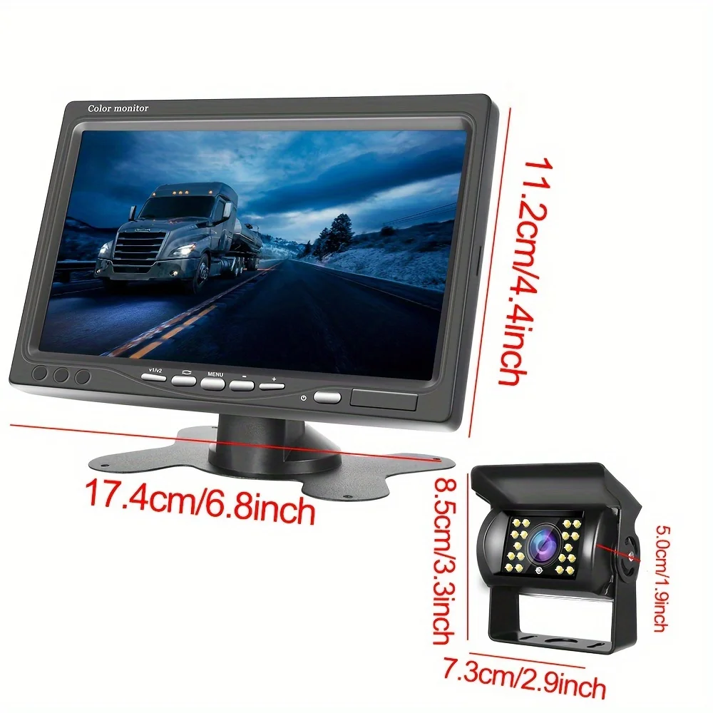 12V/24V Universal Vehicle Backup Camera System with 7