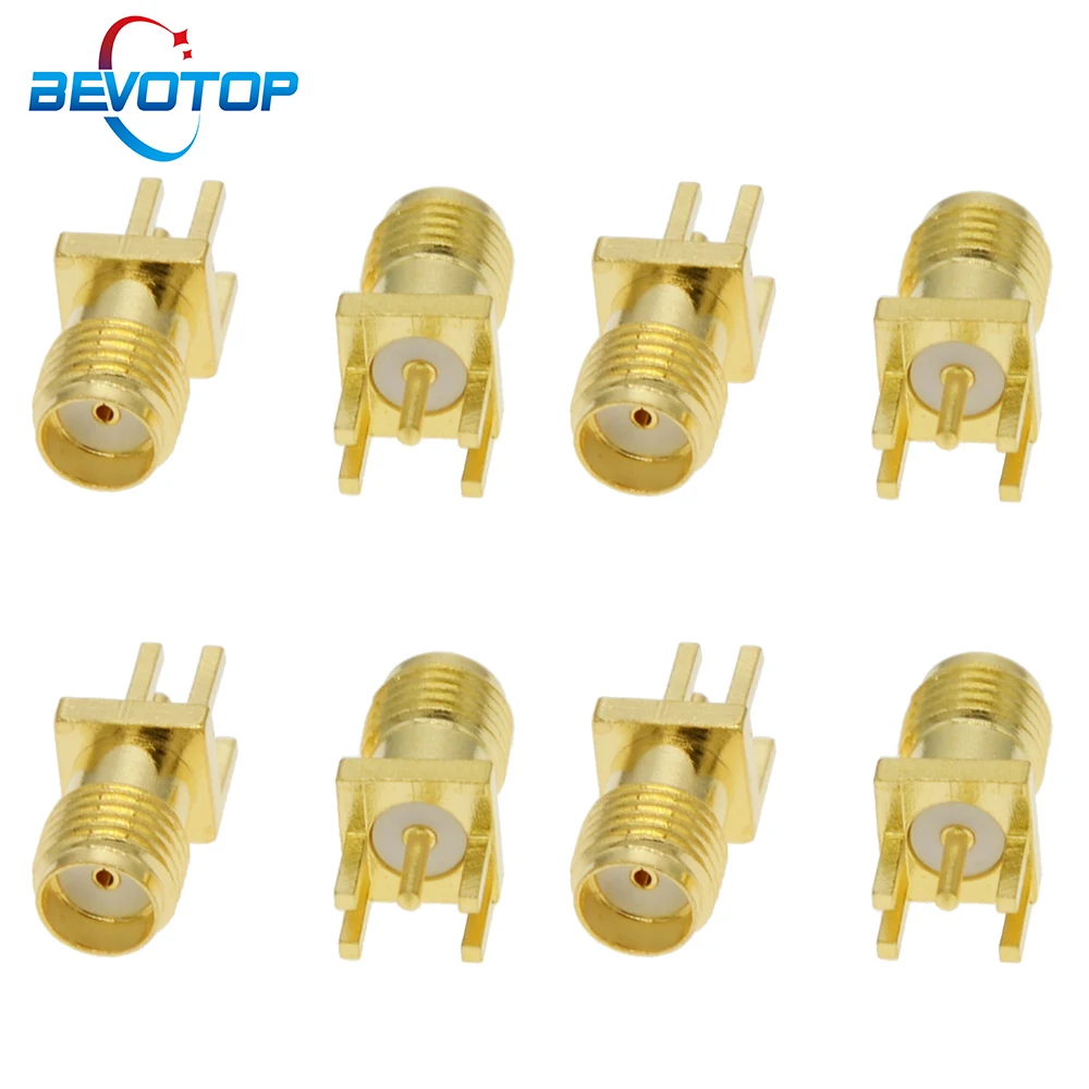 5pcs/lot 1.6mm SMA Female Jack Solder Nut Edge PCB Clip Straight Mount Gold Plated RF Connector Receptacle Solder 2 types
