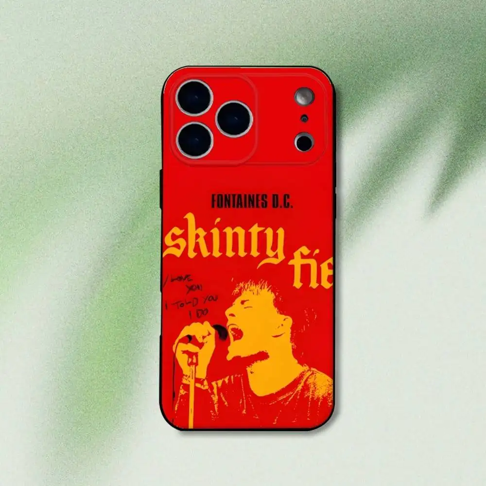 Banda F-Fontaines CC Custodia per telefono Romance per iPhone 17,16,15,14,13,12,Pro,Max,Plus,E,SE4,Air,Mini Funda morbida nera