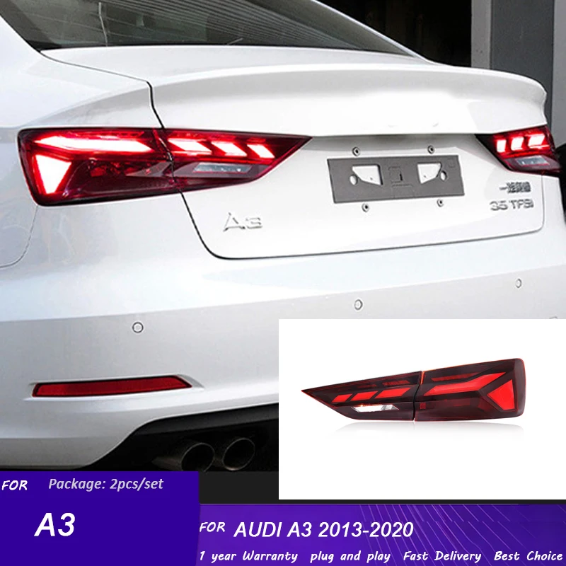

Car LED Lamps Tail Light Assemblies For Audi A3 2013 2014 2015 2016 2017-2020 Auto Fog DRL Brake Turn Signal Lamp Plug and Play