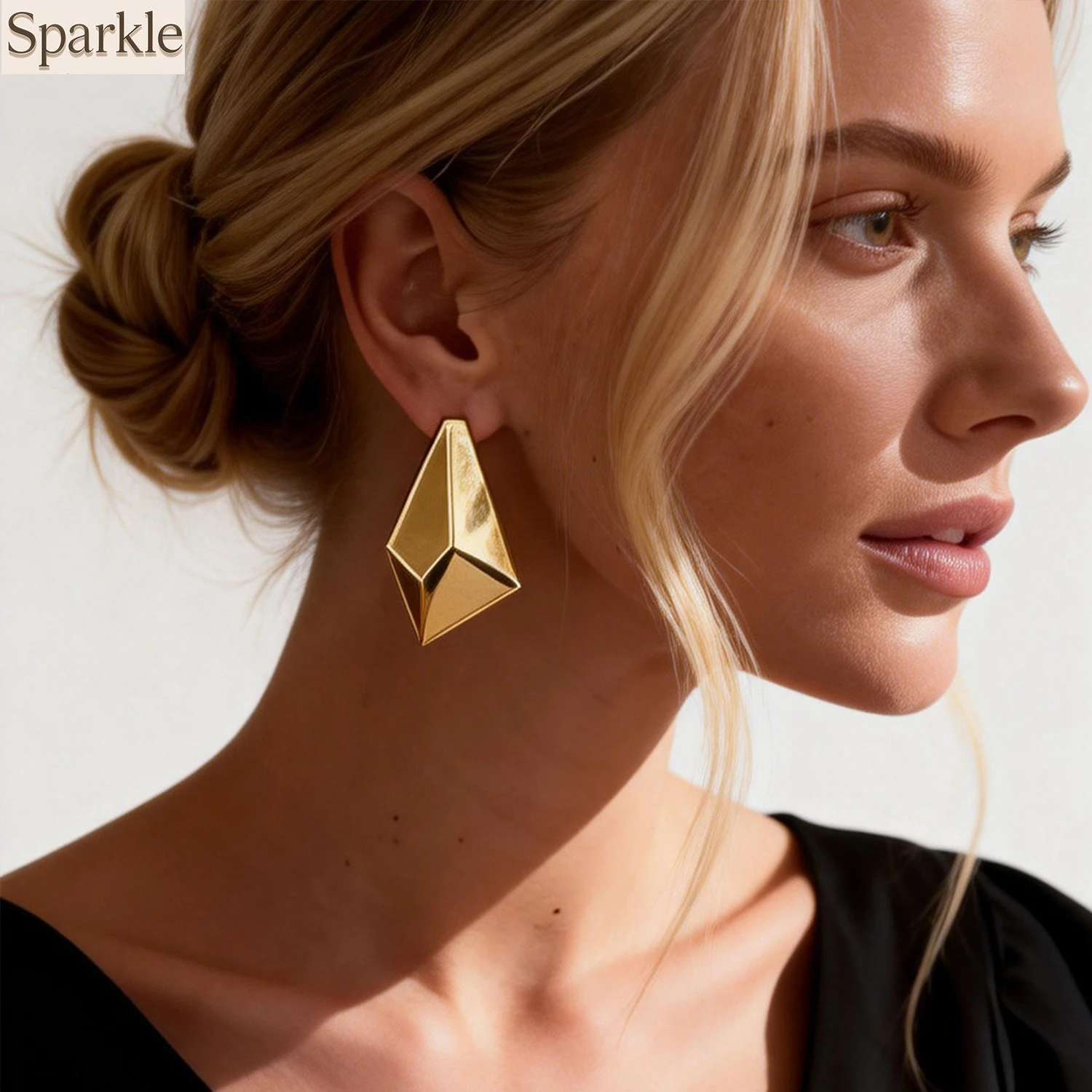 

Fashion Gold Color Exaggerated Metal Prism Irregular Tapered Geometric Stud Earrings for Women Trendy Sense Jewelry Design