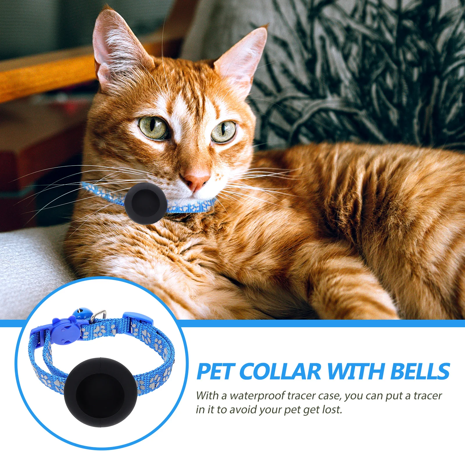 

Cat Collar Anti- Lost Kitten Collars Tracker Reflective Nylon Puppy Adjustable