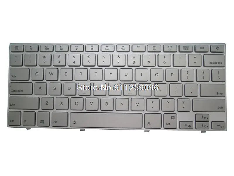 

Laptop Keyboard For Hasee X4 English US Silver Backlit With Silver Frame New