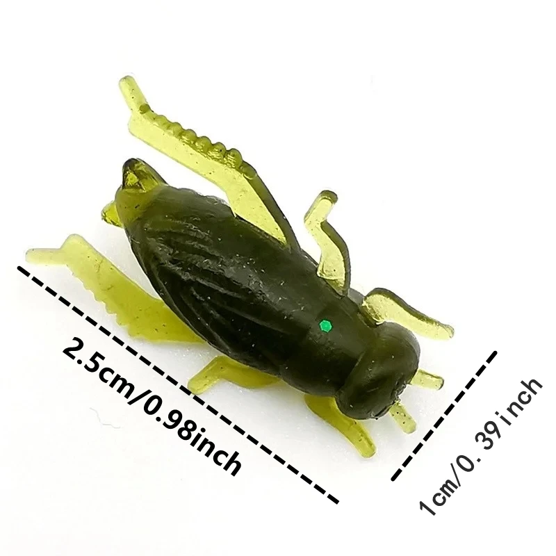 10/30pcs Artificial Cricket Insect Fishing Soft Bait Grasshopper Lightweight Lifelike Wobblers Silicone Lure Peche