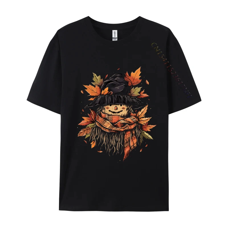 

Scarecrow Autumn Fall Leaves Thanksgiving Halloween Group T Shirt Cotton Fabric Men T Shirts Group T Shirt High Quality