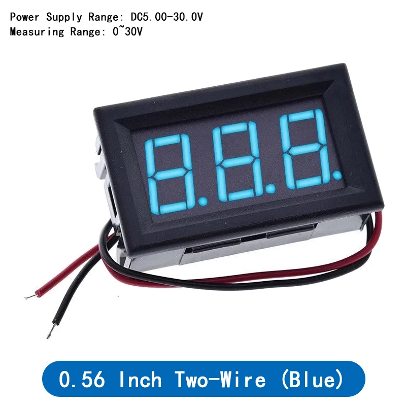 0.56 Inch Mini Red Green Blue LED Display Panel Voltage Meter Voltmeter Home Use Voltage 3 Three Digital DC 4.5V 30V 2 / 3 Wires