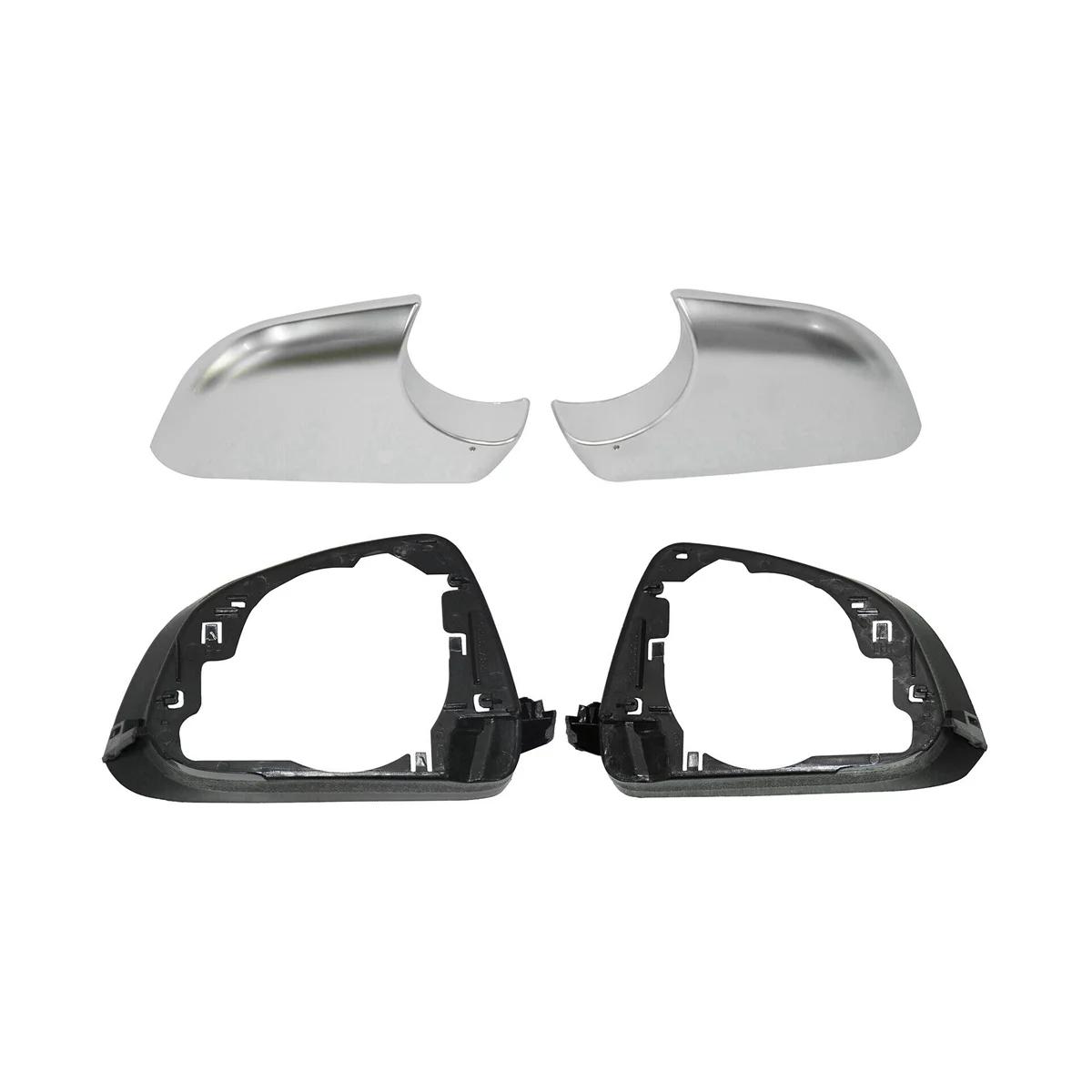 

1 Pair Car Side Wing Rearview Mirror Cover Lower Chrome Frame Black for 2017-2022