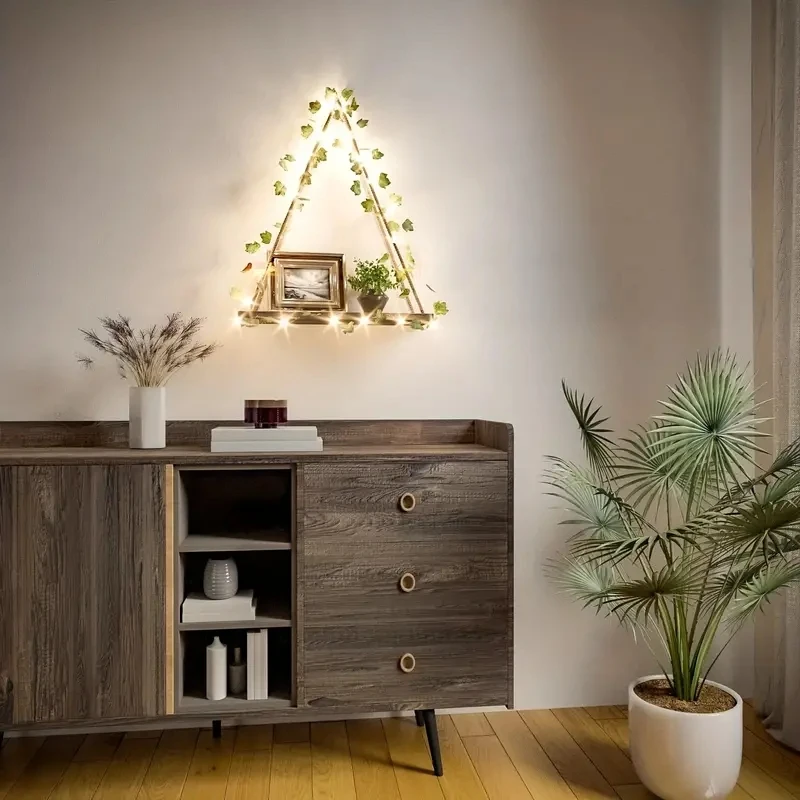 1PC luci decorative a corda Lvy ghirlanda di foglie d'acero, ghirlanda luci sospese fata luci notturne camera da letto decorazione del cortile della parete