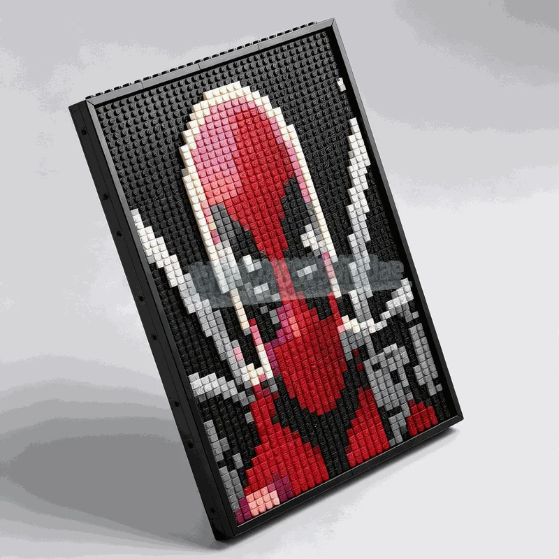 NEW 4421 PCS Tri Panel Abstract Pixel Art Mosaic Painting Model Custom Building Blocks DIY Assembly Wall Decor Collection Gifts