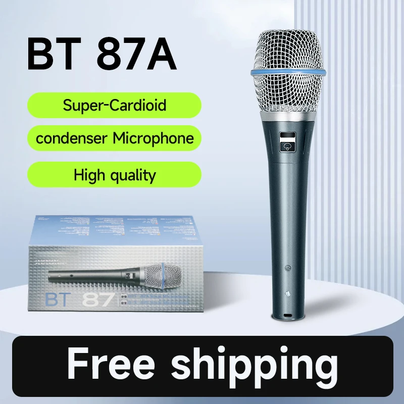 Professional BT87 Vocal Dynamic Super Cardioid Condenser Microphone BT 87A Handheld Mic for dj karaoke Stage