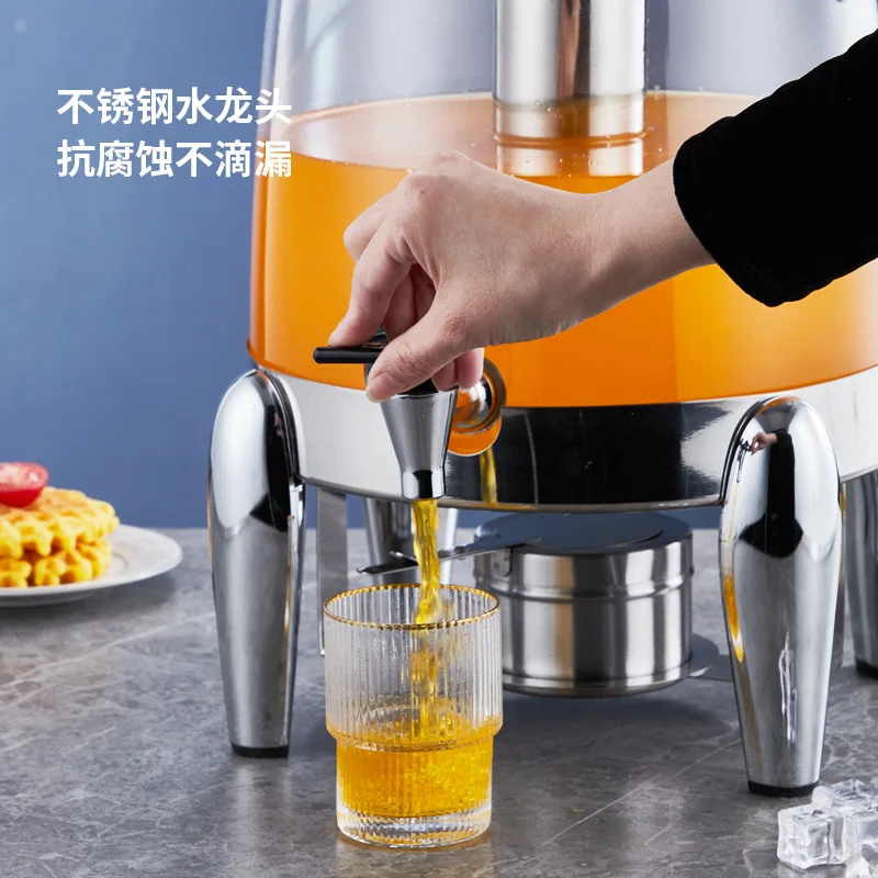 Commercial Beverage Machine Hotel Buffet PC Beverage Bucket Milk Tea Coffee Ding Electric Heating Stainless Steel 12L Juice Ding