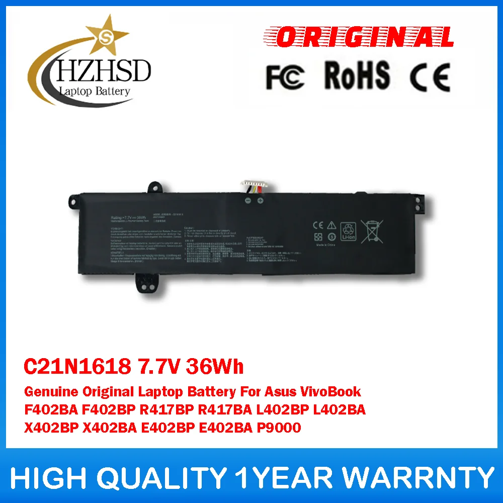 

C21N1618 7,7 В 36 Втч оригинальный аккумулятор для ноутбука Asus VivoBook F402BA F402BP R417BP R417BA L402BP L402BA X402BP X402BA