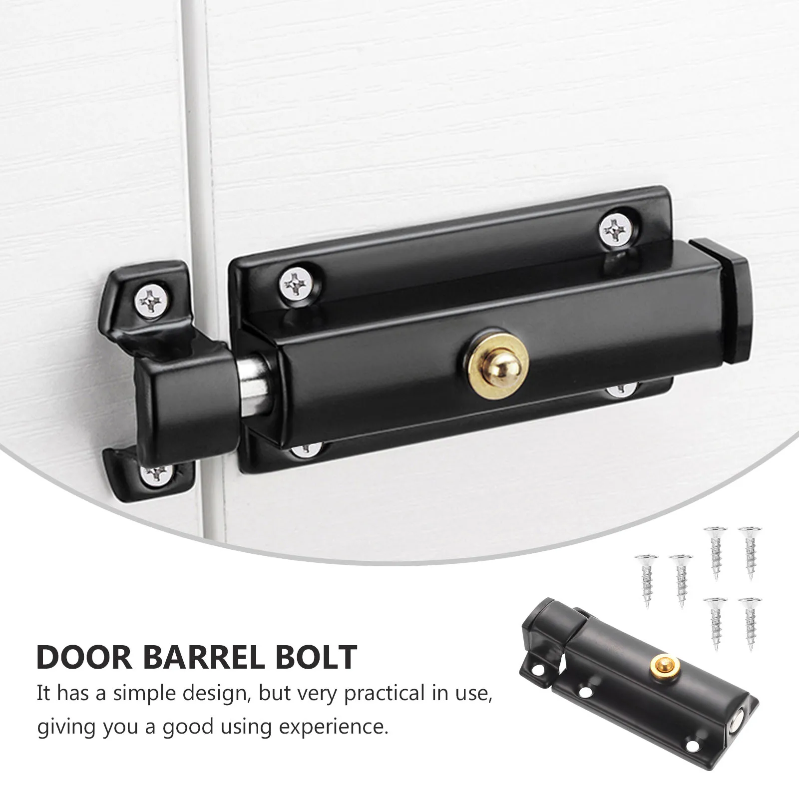 

2pcs Spring Barrel Bolt Slide Gate Latch Strike Deadbolt Plate Gold Door Lock Pin Sliding Stainless Steel Hardware For Doors