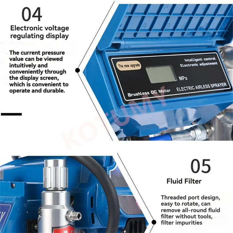 110/220V Professional Airless Spraying Machine Airless Spray Gun  Airless Paint Sprayer 398/498/598 Painting Machine Tool