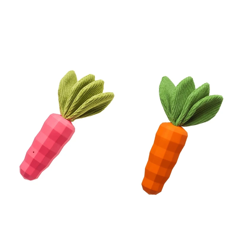 Dog Squeak Toy Indestructible Rubber Carrot Dog Training And Cleaning Toy Interactive Tough Interactive Tough