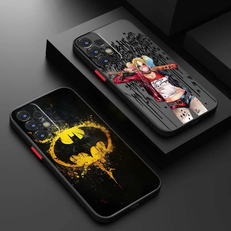 

H-Harley Q-Quinn J-Joker Art For Samsung A56 A42 A36 A34 A33 A32 A23 A16 A04 A03 Note 20 5G Frosted Translucent Phone Case