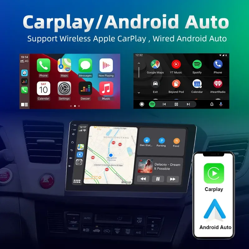 Universal 1 Din 9 Inch Carplay Android Multimedia Player Car DVD Player Rotatable 360 Degree Car Rotating Car Radio