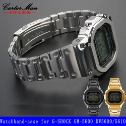 Watch strap and case for G-SHOCK Casio small block GM-5600 DW5600 5610 modified metal precision steel watchband men's bracelet