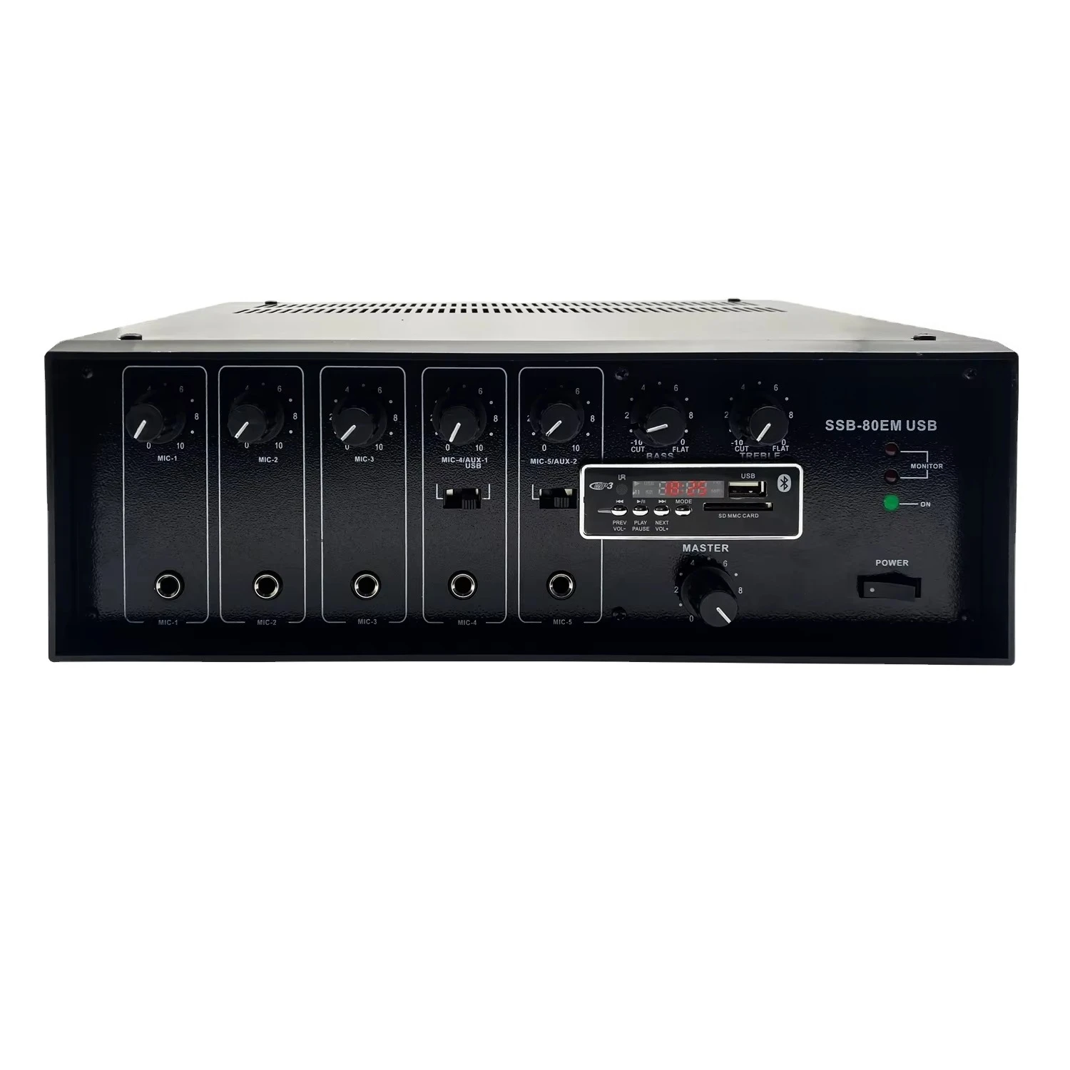 MOQ 20pcs Hot Selling 80W USB MIC Digital Amplifiers Mixer SD Cards Readers 80 Watts BT FM Audio Power Mixer Amplifier