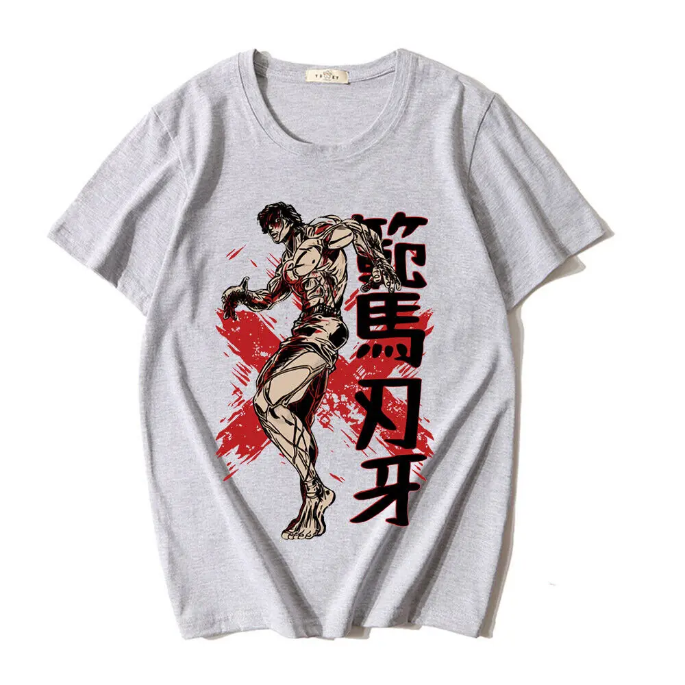 Baki Hanma เสื้อยืดคอตตอนลายการ์ตูนใช้ได้ทั้งชายและหญิงเสื้อยืดลำลองของขวัญฤดูร้อน