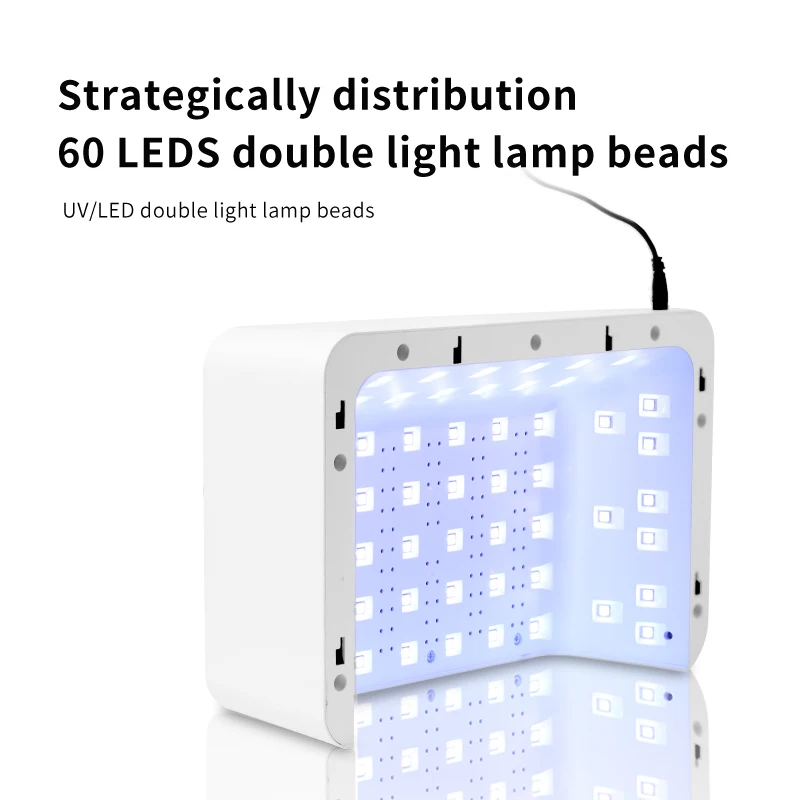 72 W LED UV-nagellamp voor het uitharden van alle gelnagellak Bewegingsdetectie-manicure 60 LEDS Nageldrogerlamp met grote ruimte Salongereedschap