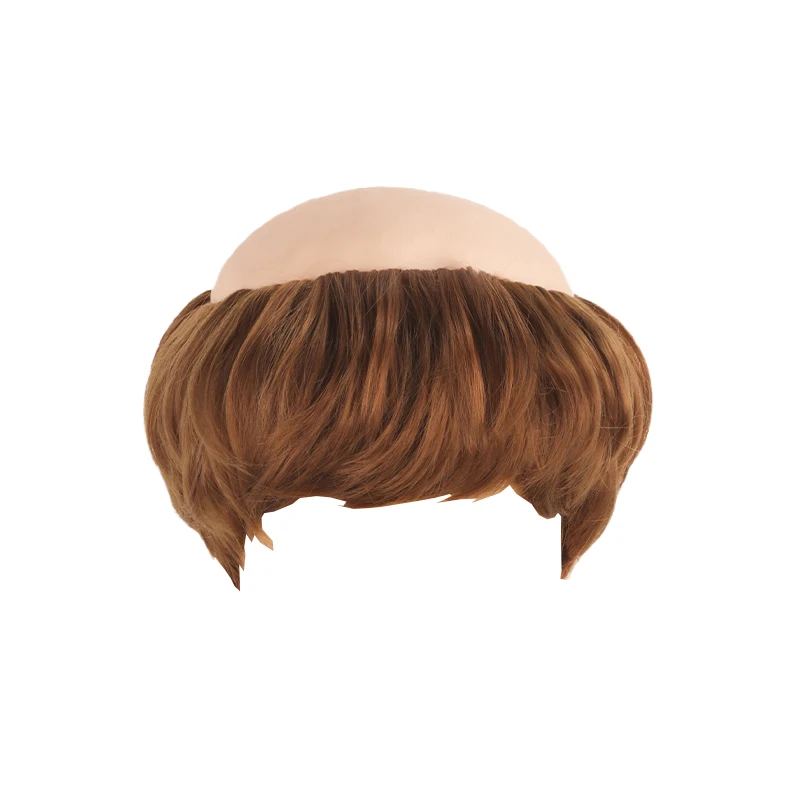 

Забавные лысые синтетические парики для косплея, парики монаха, романно-коричневые, подходят для вечеринок на Хэллоуин и Рождество с лысыми волосами
