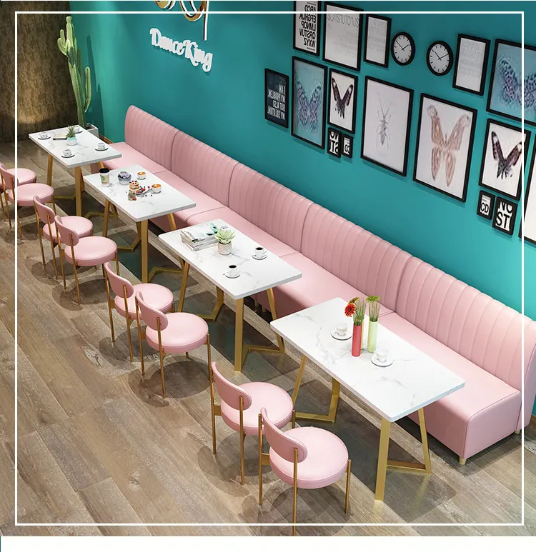 & Bar, Cocktail Music, Table and Chair Set, Tavern, Western Restaurant, Coffee Shop,milk Tea Shop, Retro Dining, Booth Sofa