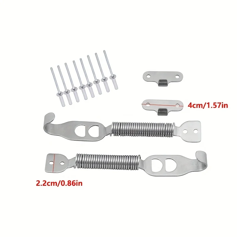 Surrounding Tailgate Retaining Hooks Universal Hood and Trunk Lock Spring Hook Kit for Car, Hood and Trunk Latch Spring Hooks