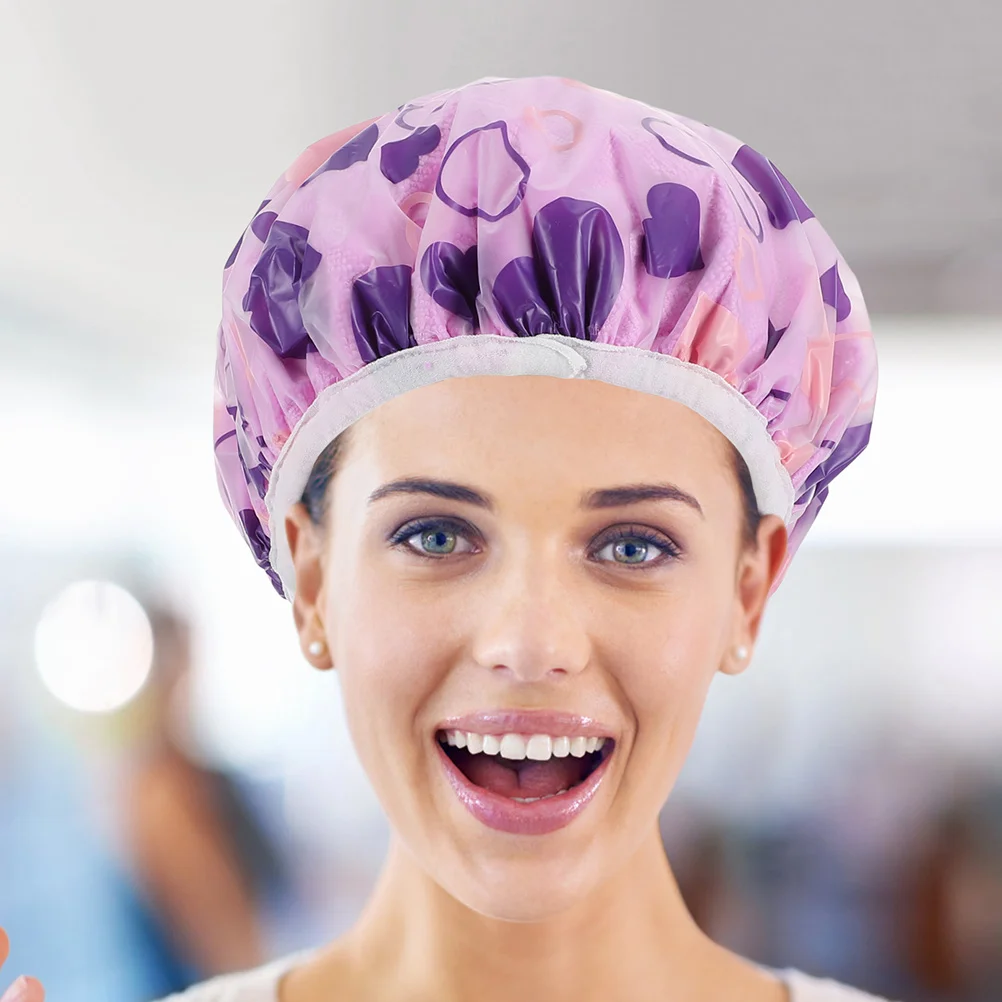 

2pcs Reusable Shower Cap Long Bath Cap Elastic Waterproof Hair Wrap Soft Bathing Hat Quick Drying For Women Home Travel